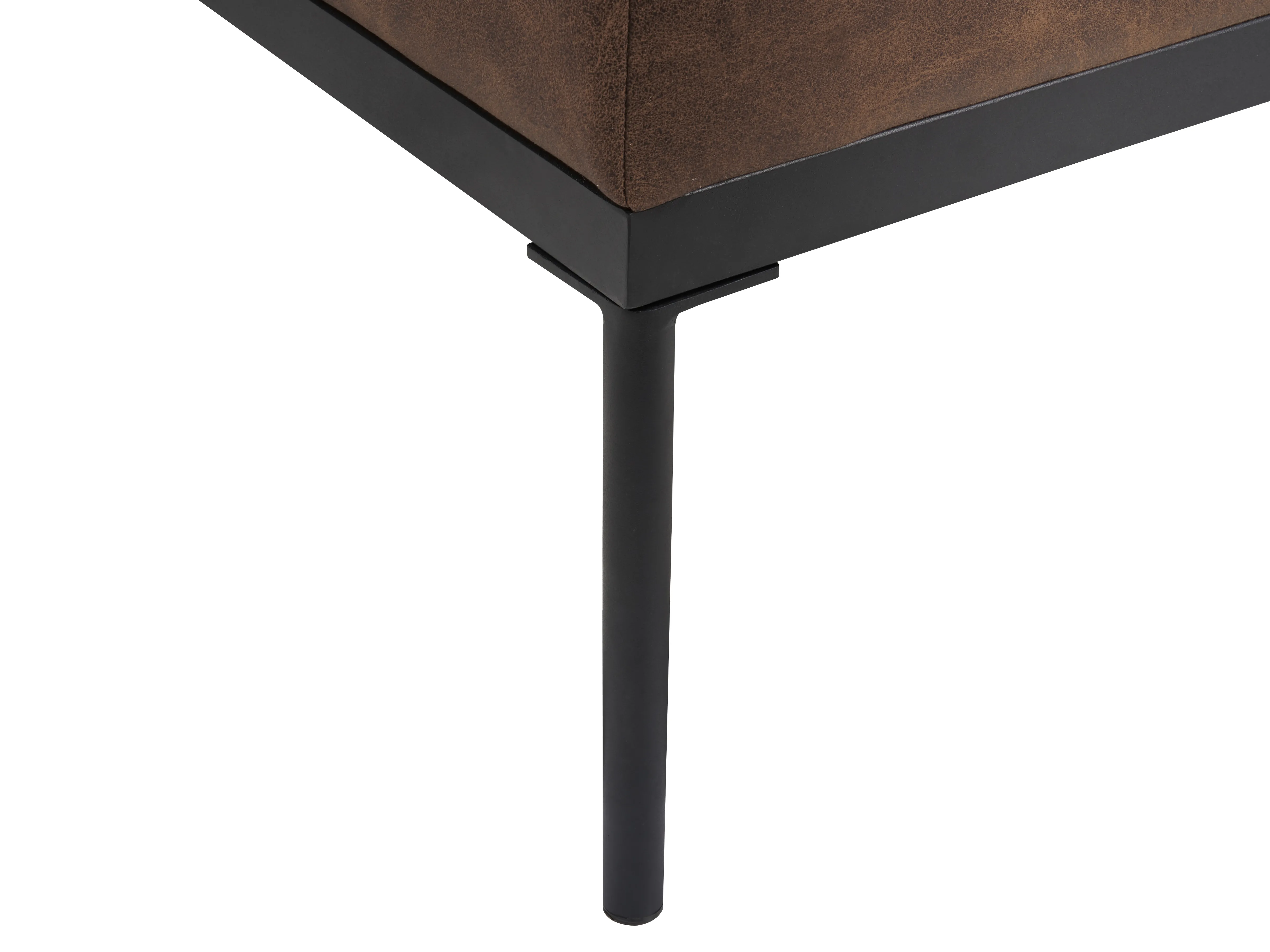 Chaise longue MALMOS Kunstlinnen Kunstleer Donkerbruin