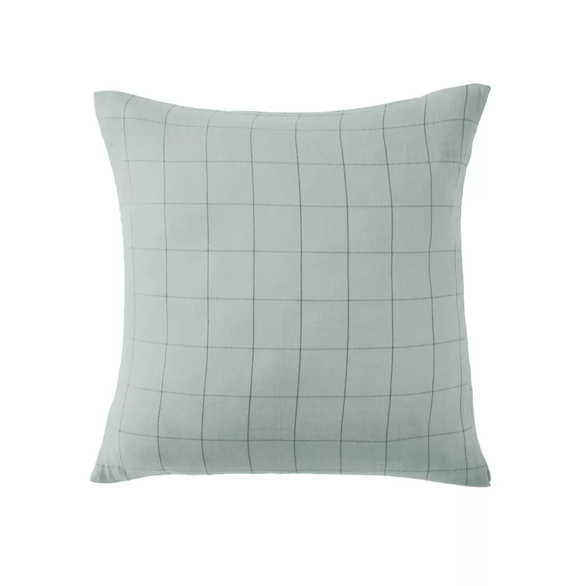 Taie d'oreiller carrée gaze de coton (60 x 60 cm) Gaïa Match Vert eucalyptus