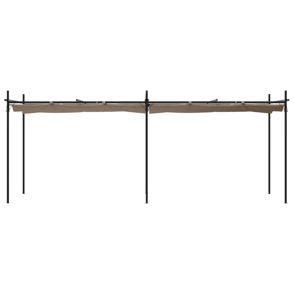 Pergola avec toit rétractable taupe 589x292x230 cm