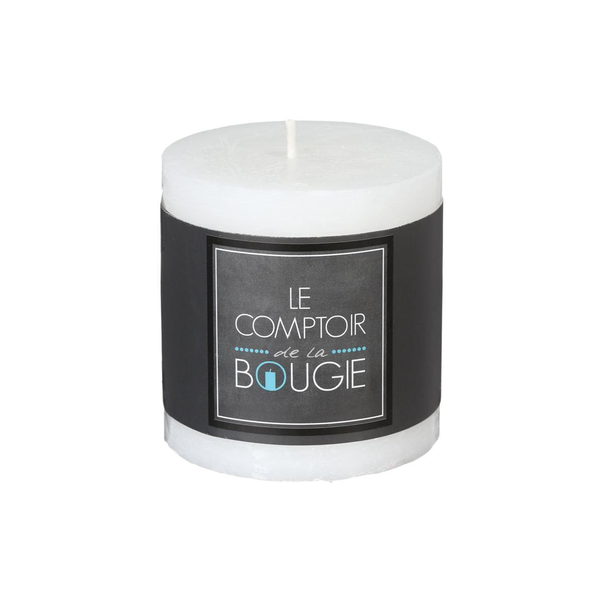 BOUGIE RONDE RUSTIC BLANC 6.7X7CM