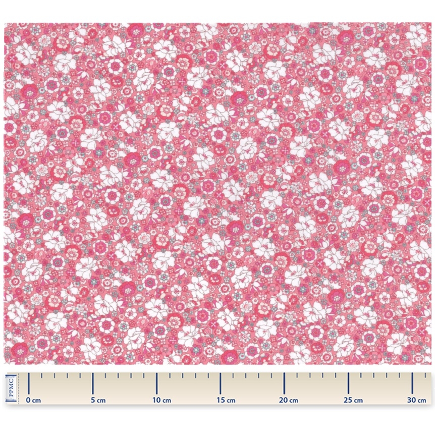 Tissu Coton Au Mètre Ex2338 Mini Fleuri Rose Blanc