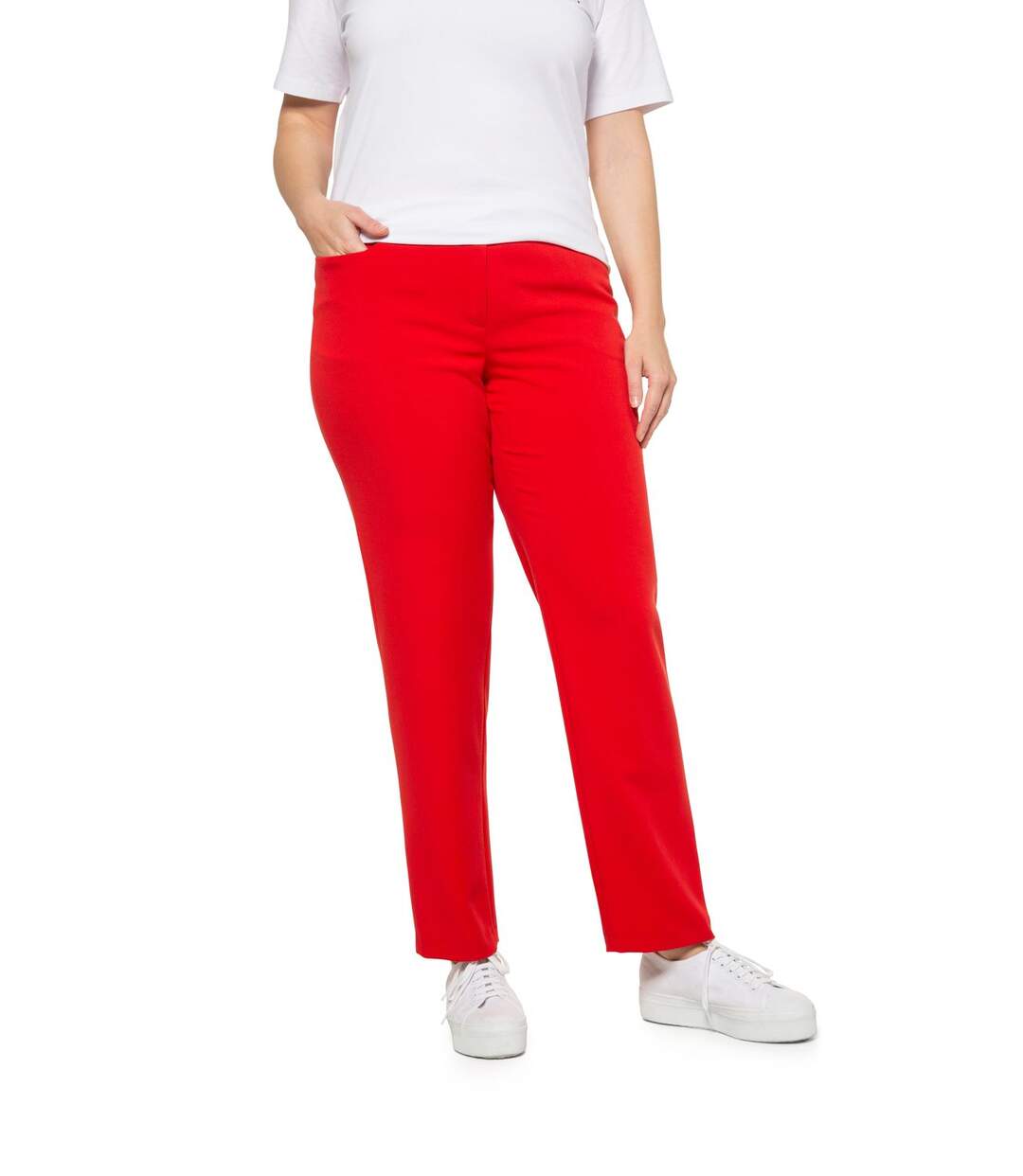 ULLA POPKEN Pantalon business rouge foncé