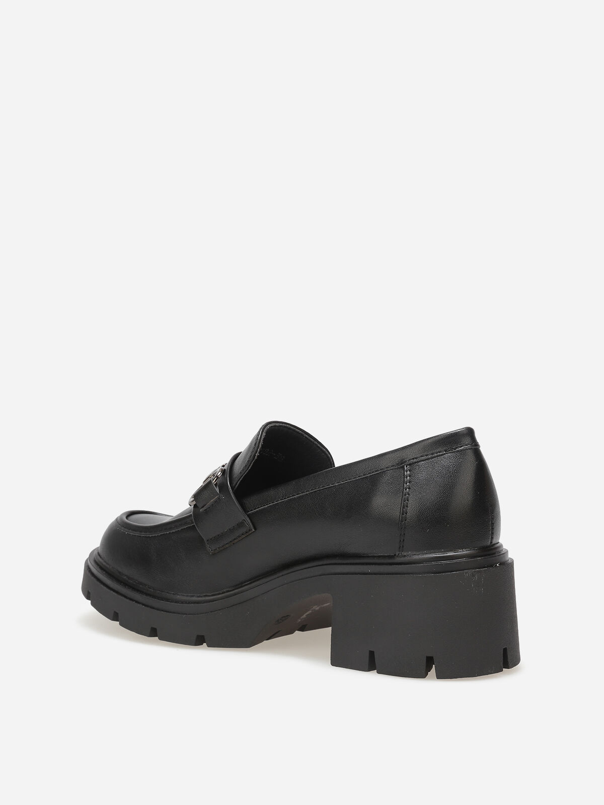 Mocassins à talon et semelle crantés- Noir