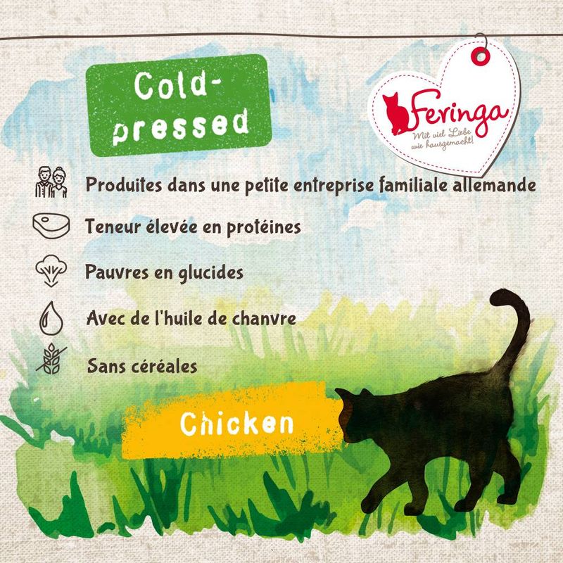 Feringa Adult Croquettes pressées à froid poulet pour chat