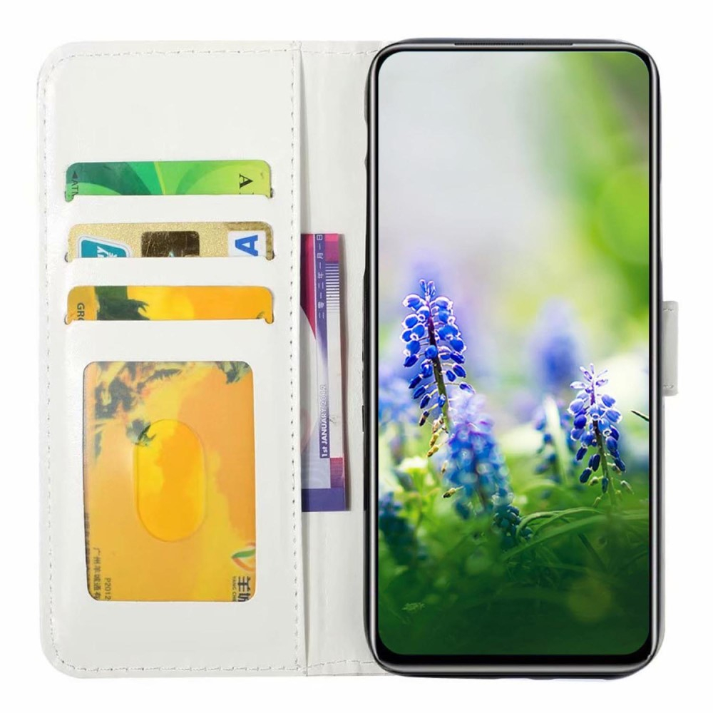 Samsung Galaxy A54 5G Leder Tasche mit Kartenfächern - Schmetterlinge (Blau)