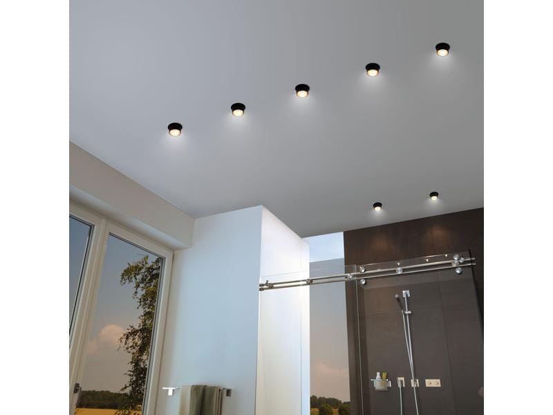 Paulmann Einbauspot LED Gil Coin Set, 3 x 6W, 2700K, Schwar Einbauleuchte zur Deckenmontage