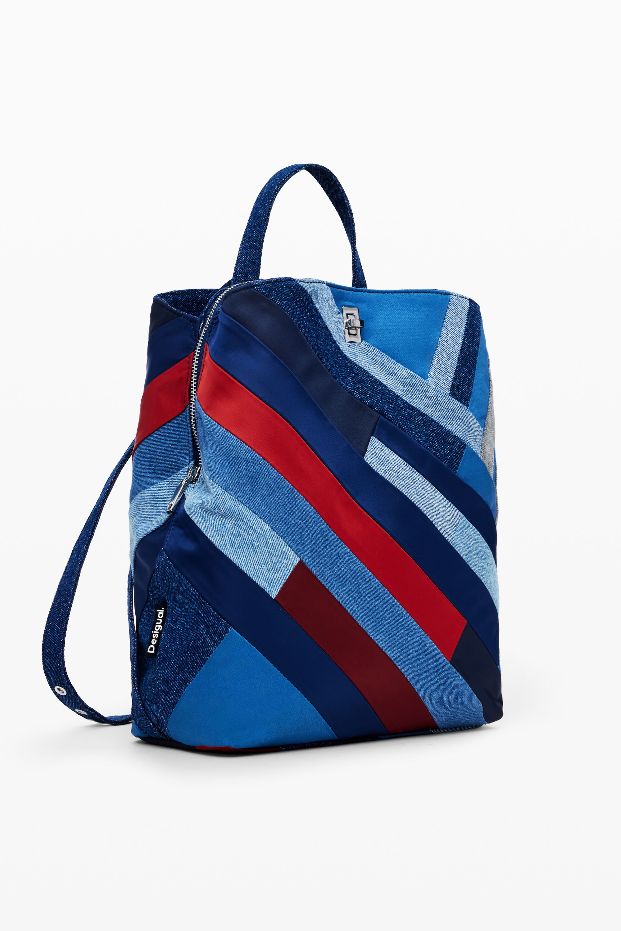 mochila de retalhos de jeans