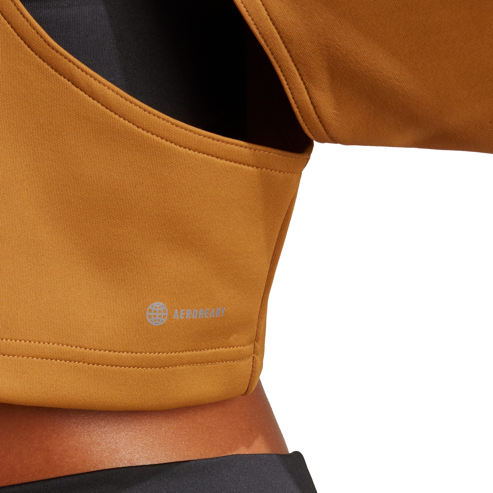 adidas HIIT Aeroready Crop Training Hoodie Damen bronze strata
