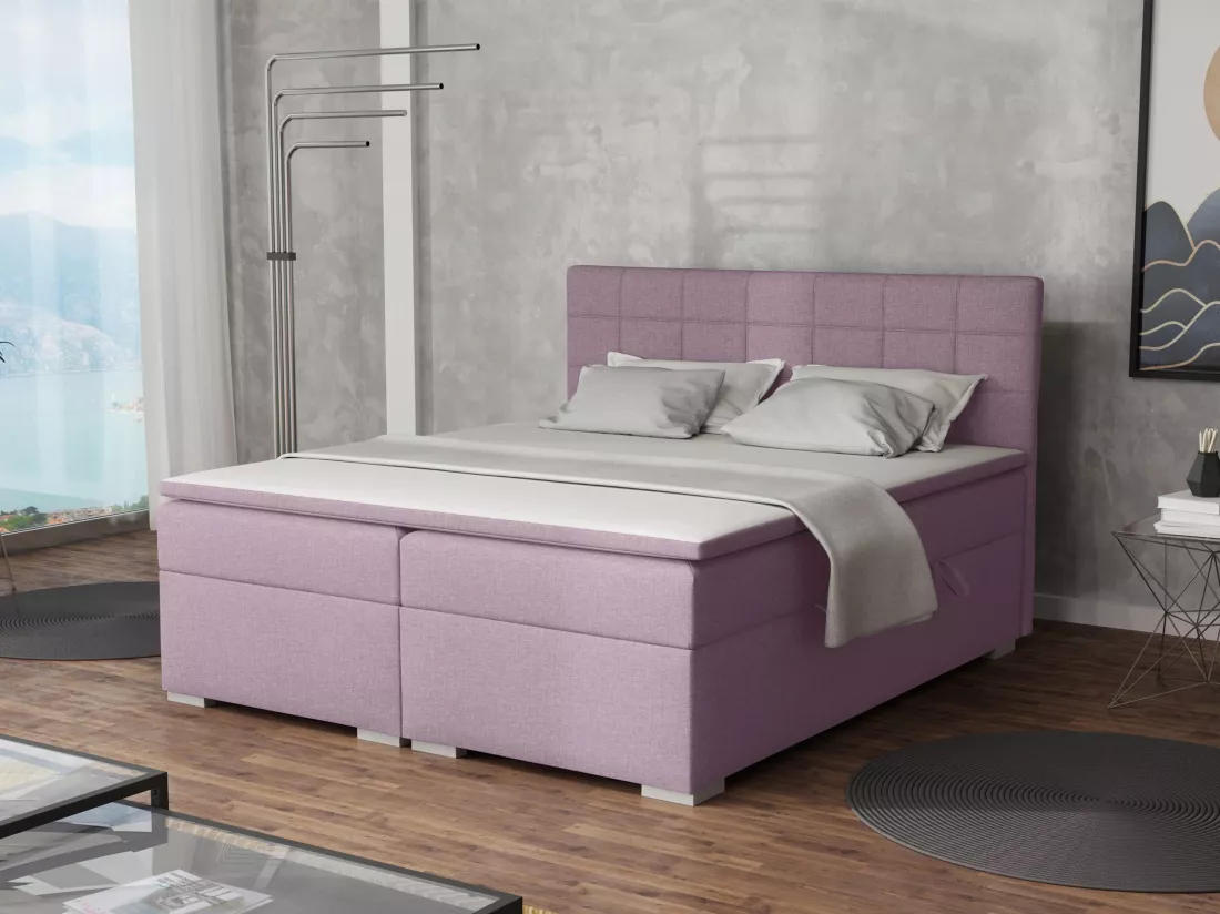 LIT BOXSPRING avec rangements pour la literie Torland, 160x200 cm, Jasmine 62 (Brun violacé foncé)
