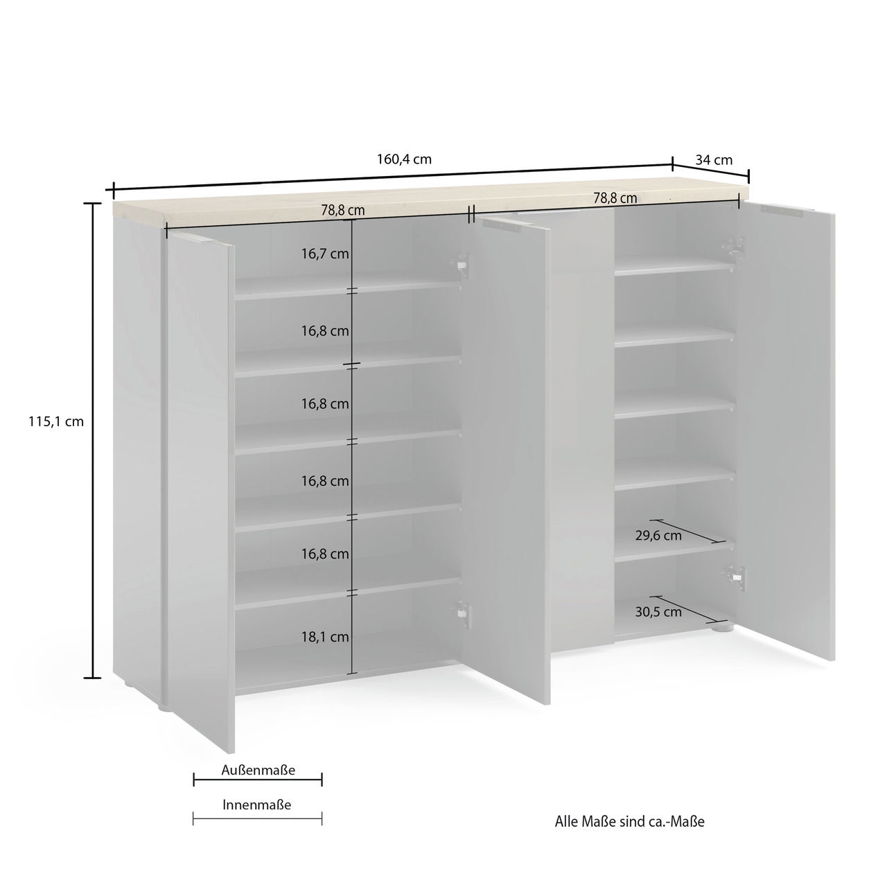 XORA XXL-Schuhschrank IDEA ANTHRAZIT