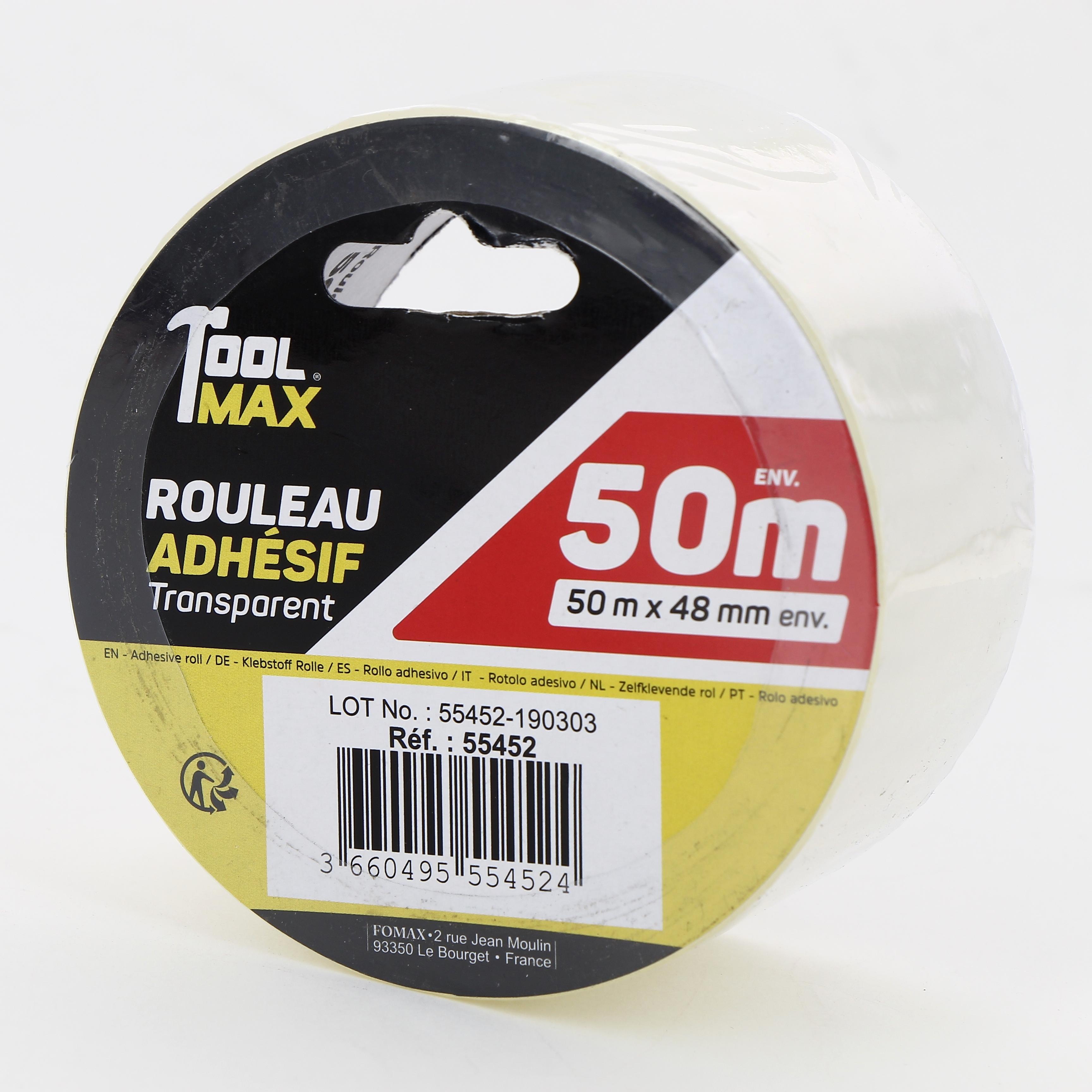 ROULEAU ADHESIF TRANSPARENT 50M