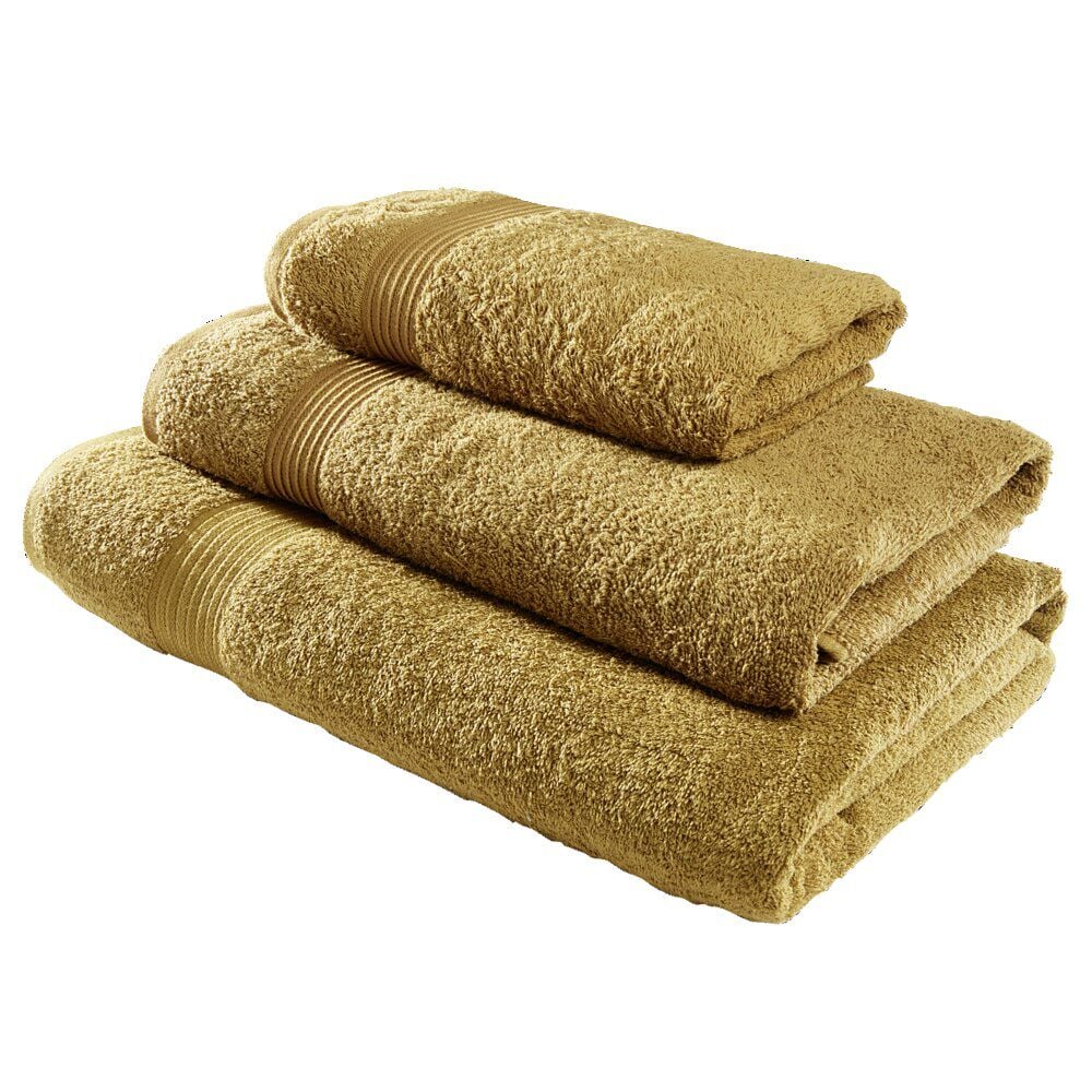 Serviette de toilette 50x90cm coton jaune bronze
