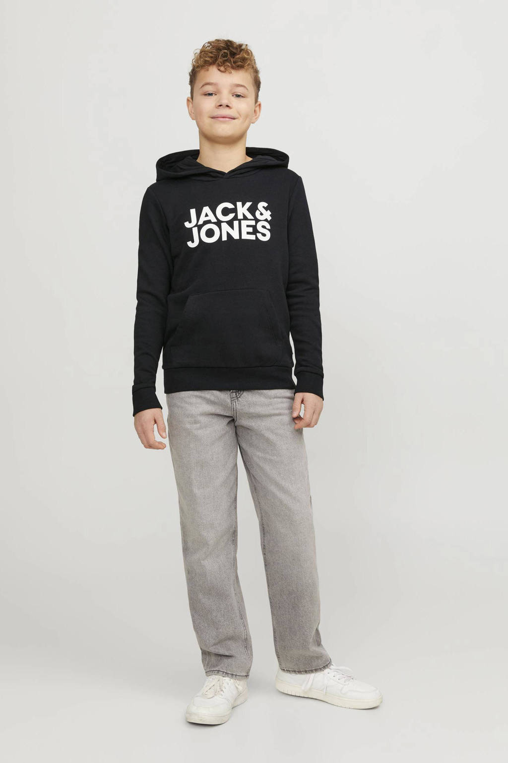 JACK & JONES hoodie JJECORP met logo zwart