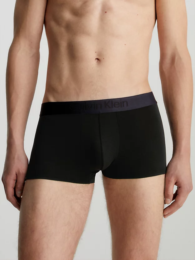 Conjunto com 3 Cuecas Boxer de Cintura Baixa - CK Pretas