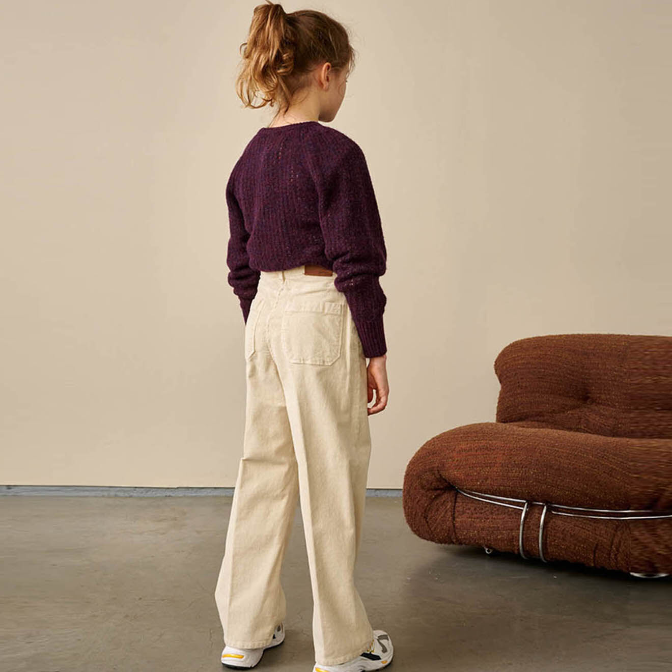 Bellerose Pantalon Pepy en Velours de coton côtelé calcaire