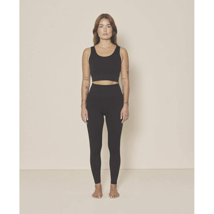 Moonchild Yoga Wear Soft Rib Seamless Crop Top Black iris