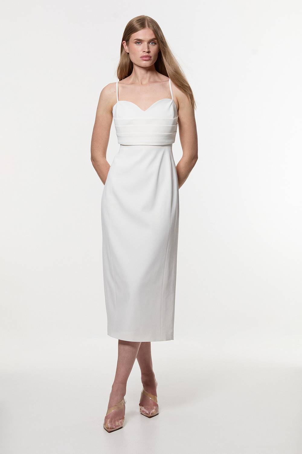 KarenMillen Robe midi soignée et ajustée avec détails de corset