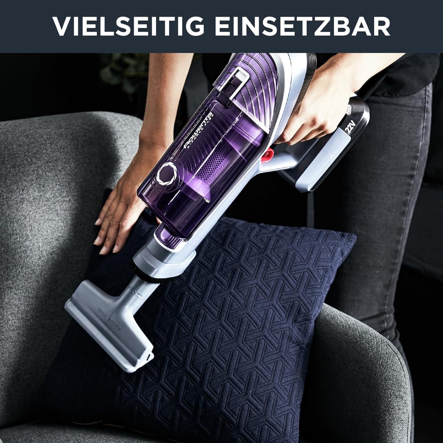 Rowenta X-Force Flex 8.60 Allergy, Akku Staubsauger kabellos, Allergiefilter, Flex-Gelenk, bis 45 min Akku-Laufzeit, Fugendüse, Polsterdüse, Akkusauger mit EasyWash-Filter, 185 Watt, RH9638WO