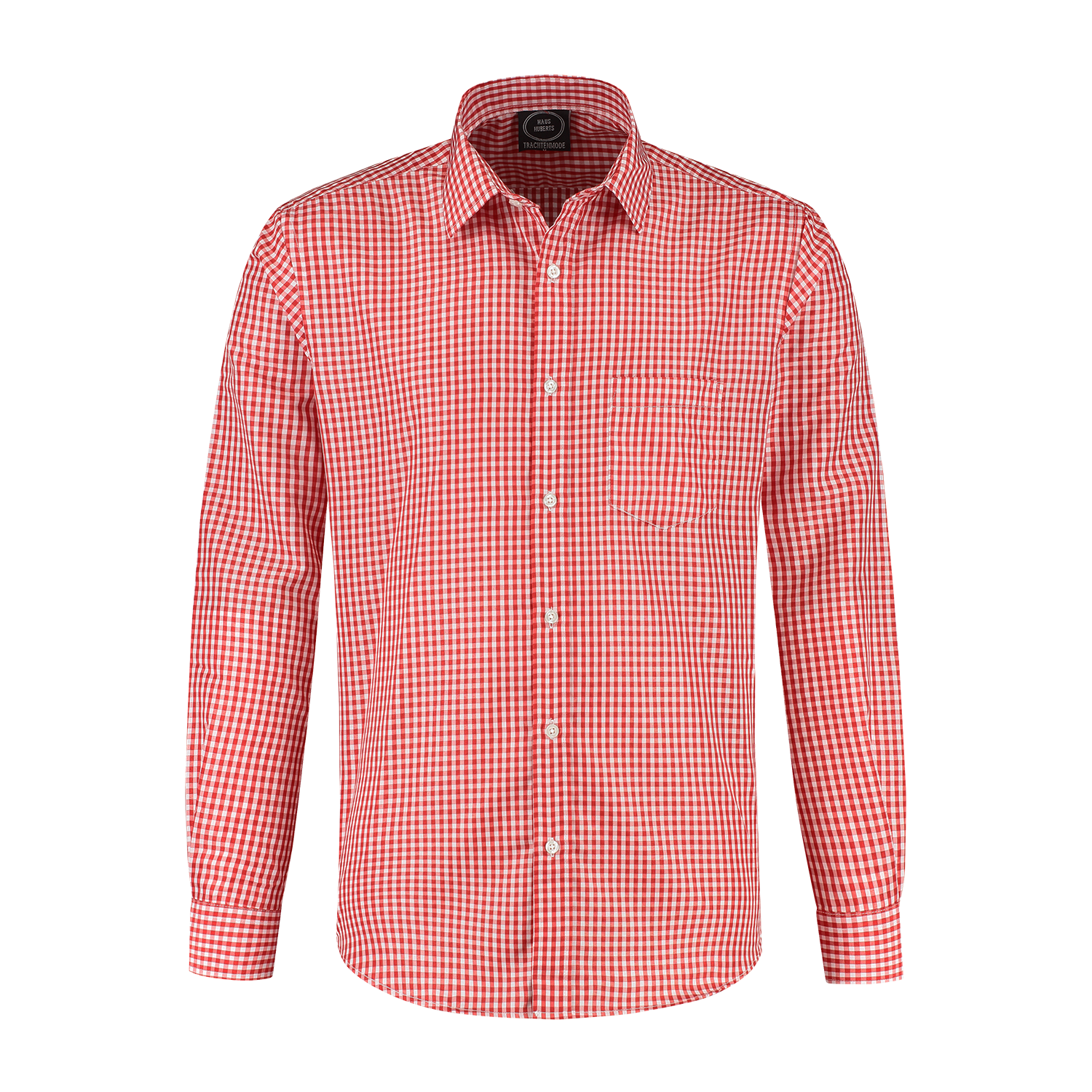 Rood Witte Blouse Heren Lange Mouw Geruit