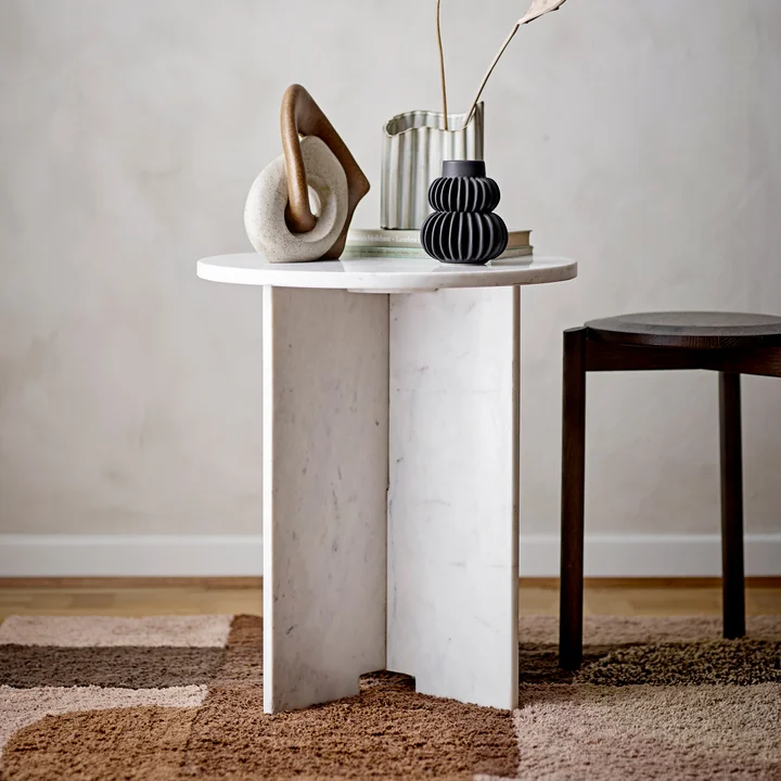 Bloomingville - Jasmia Beistelltisch, Ø 46 cm, weiss