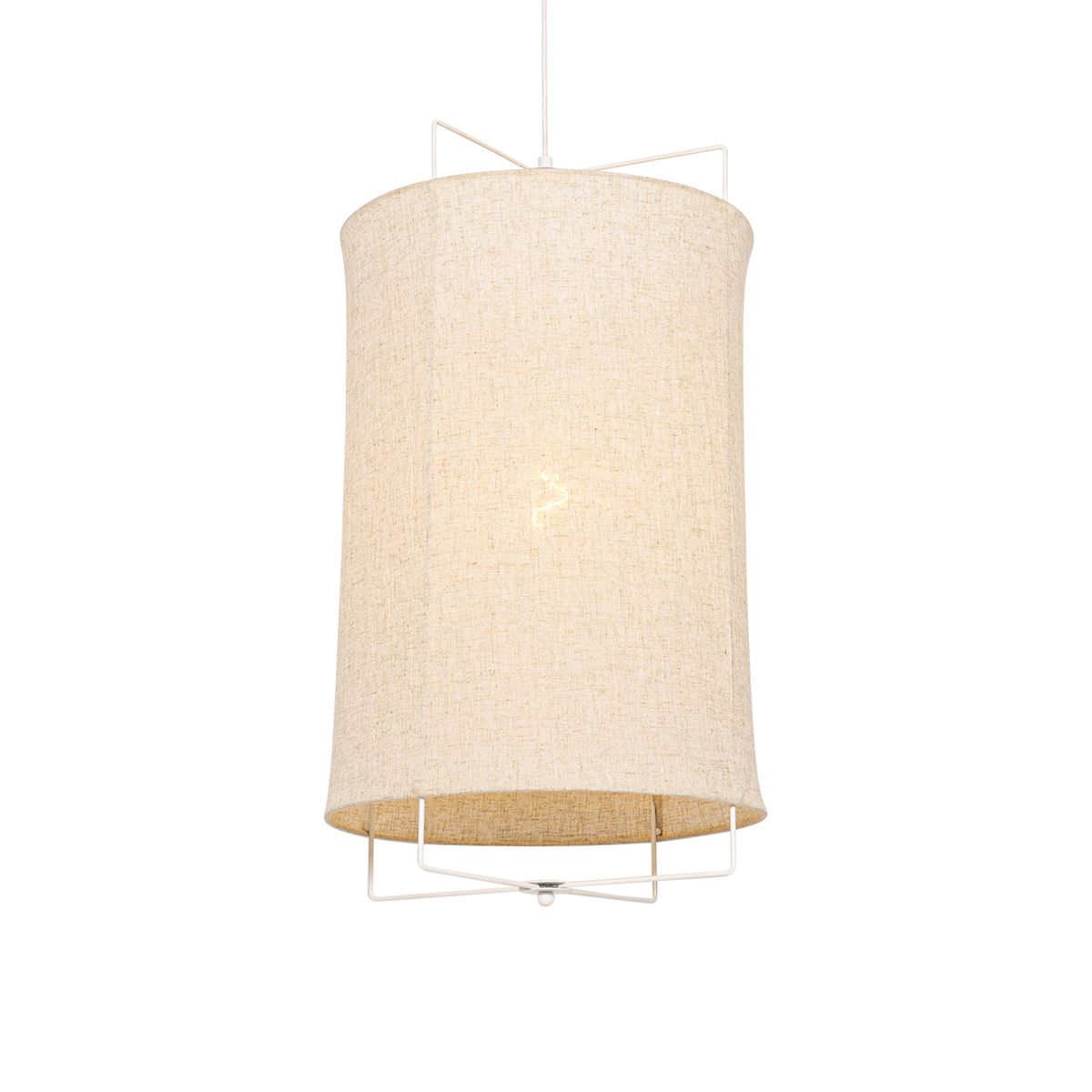 Design hanglamp wit met beige kap - Rich