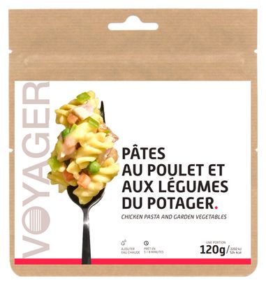 Repas Lyophilisé Voyager Pâtes au Poulet et aux Légumes du Potager 120g
