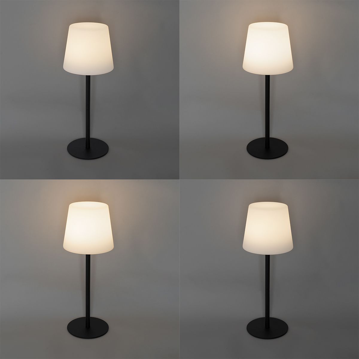 Set van 2 tafellampen zwart oplaadbaar 40 cm IP54 - Jude