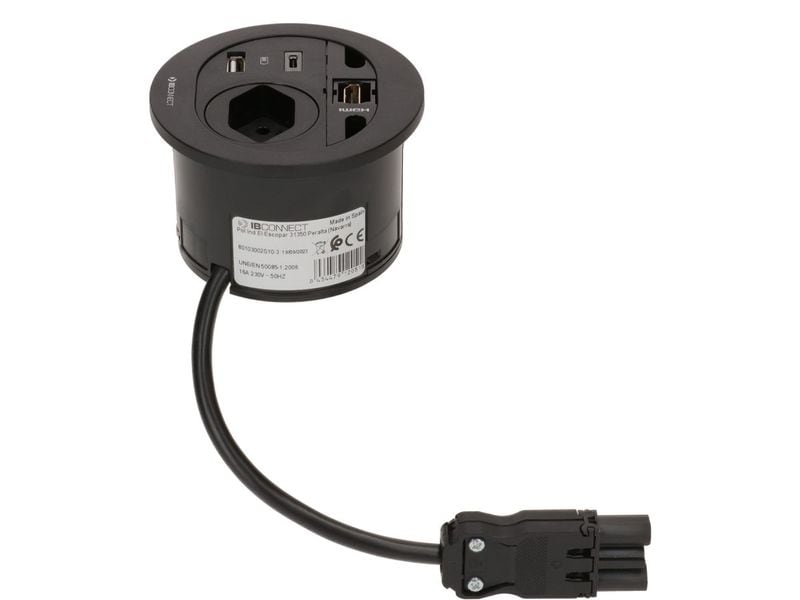 max connect Steckdoseneinheit DIVUS T13, USB-A/C, HDMI Schw Steckdoseneinheit mit erhöhtem Berührungsschutz zum Schutz vor elektrischen Unfällen