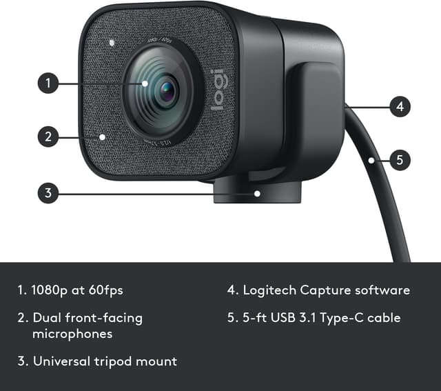 Logitech StreamCam kamera (graphite)