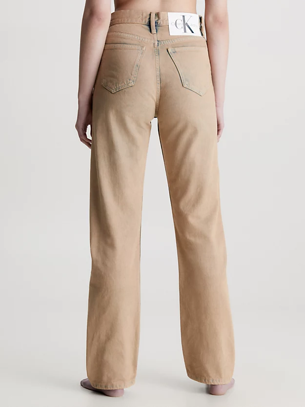Calça jeans reta de cintura alta