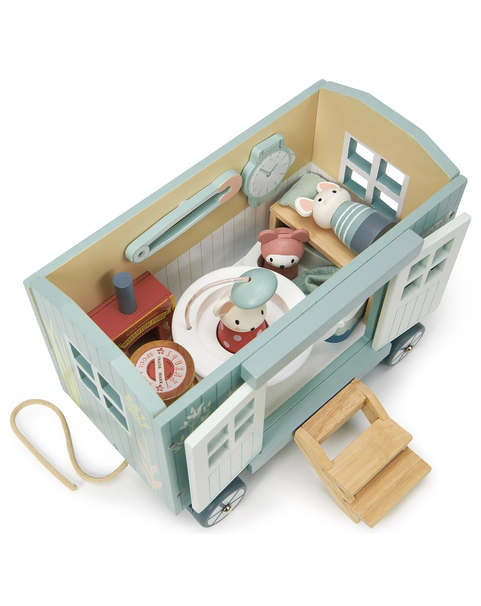 Spielfigur-Set MÄUSEFAMILIE IM SCHÄFERWAGEN