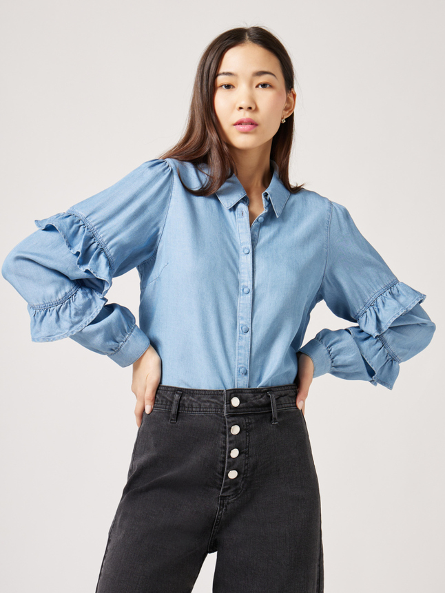Chemise manches à volants