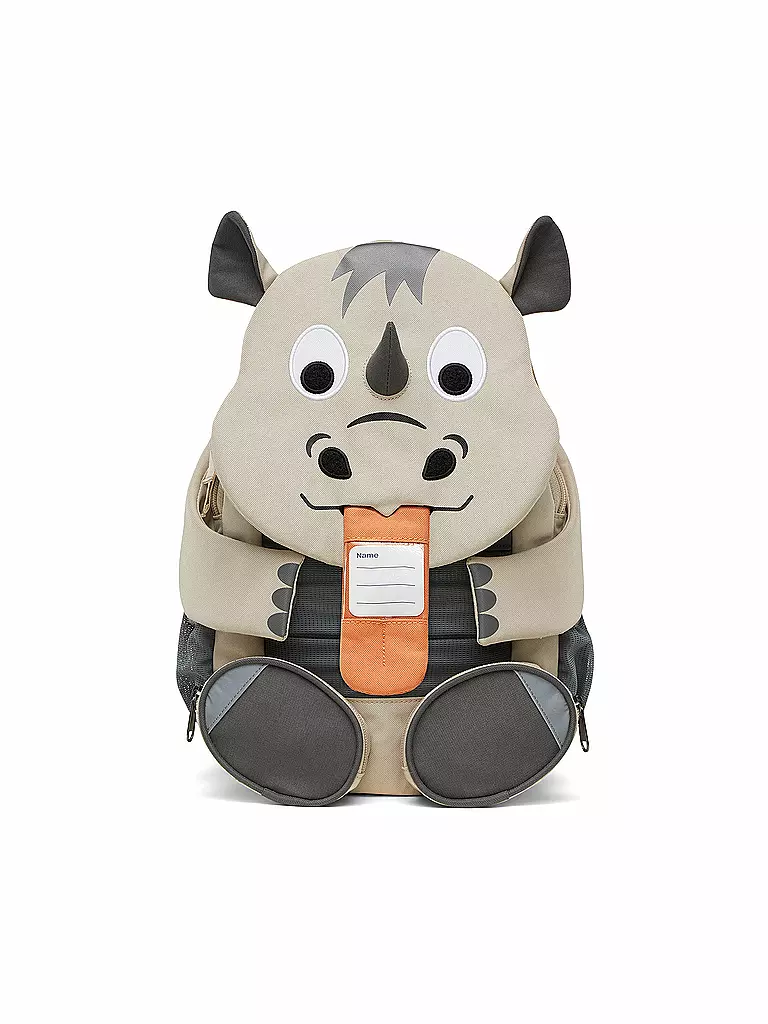 AFFENZAHN Kinder Rucksack Große Freunde - Nashorn grau