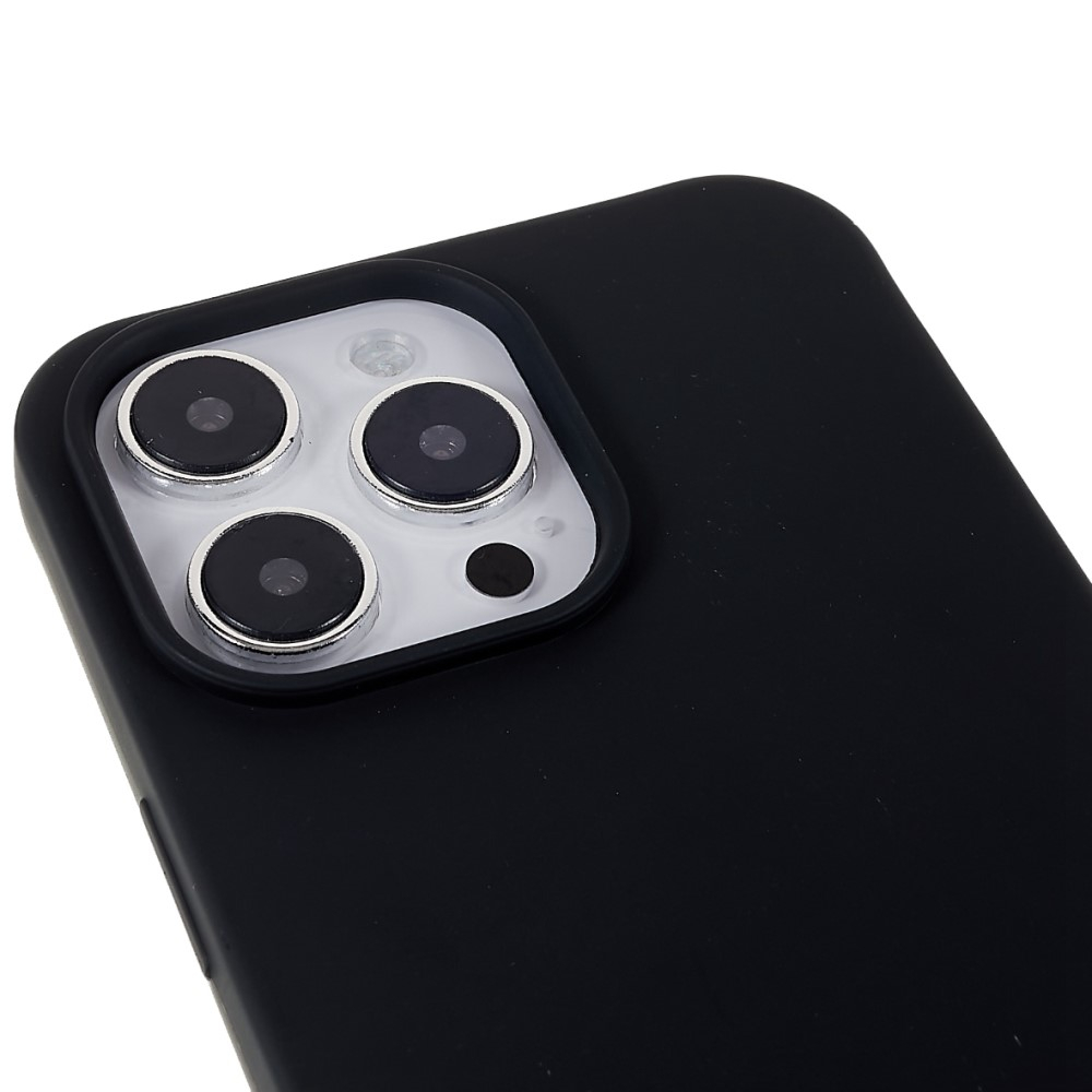 iPhone 14 Pro Necklace Gummi Case Hülle   Handykette Nylon Strap (160cm) - Schwarz