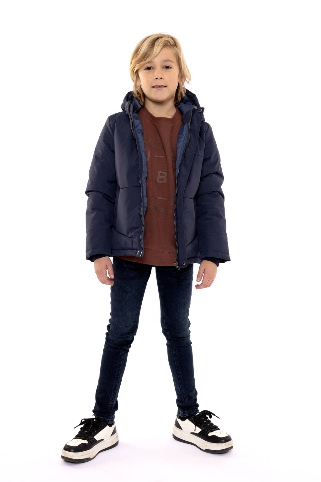 No Way Monday winterjas donkerblauw
