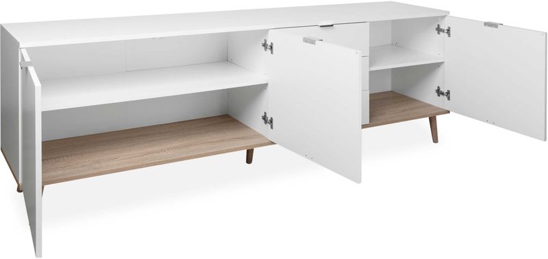 Dressoir - Göteborg - Wit - Spaanplaat - 3 Deuren 3 Laden