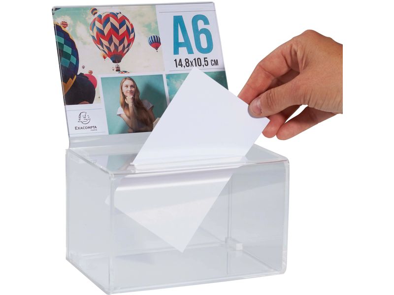 Exacompta Einwurfbox mit Kopfblende A6 Abschliessbare Einwurfbox