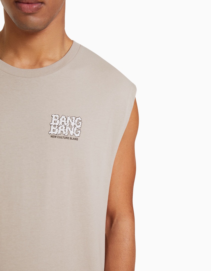 Camiseta sem mangas estilo operário