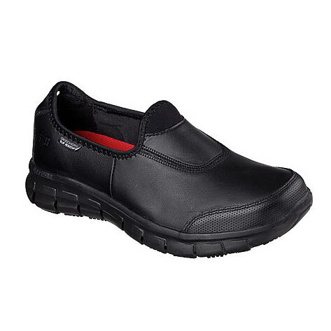 SKECHERS Schlupfschuh aus Leder schwarz