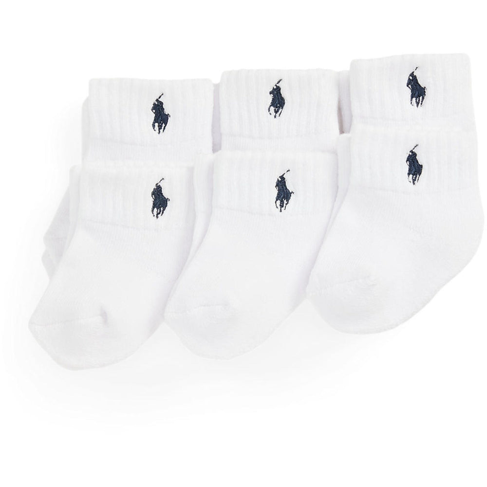 Køb Ralph Lauren Baby Navy/White Baby Boy Ankle Strømper 3-Pak