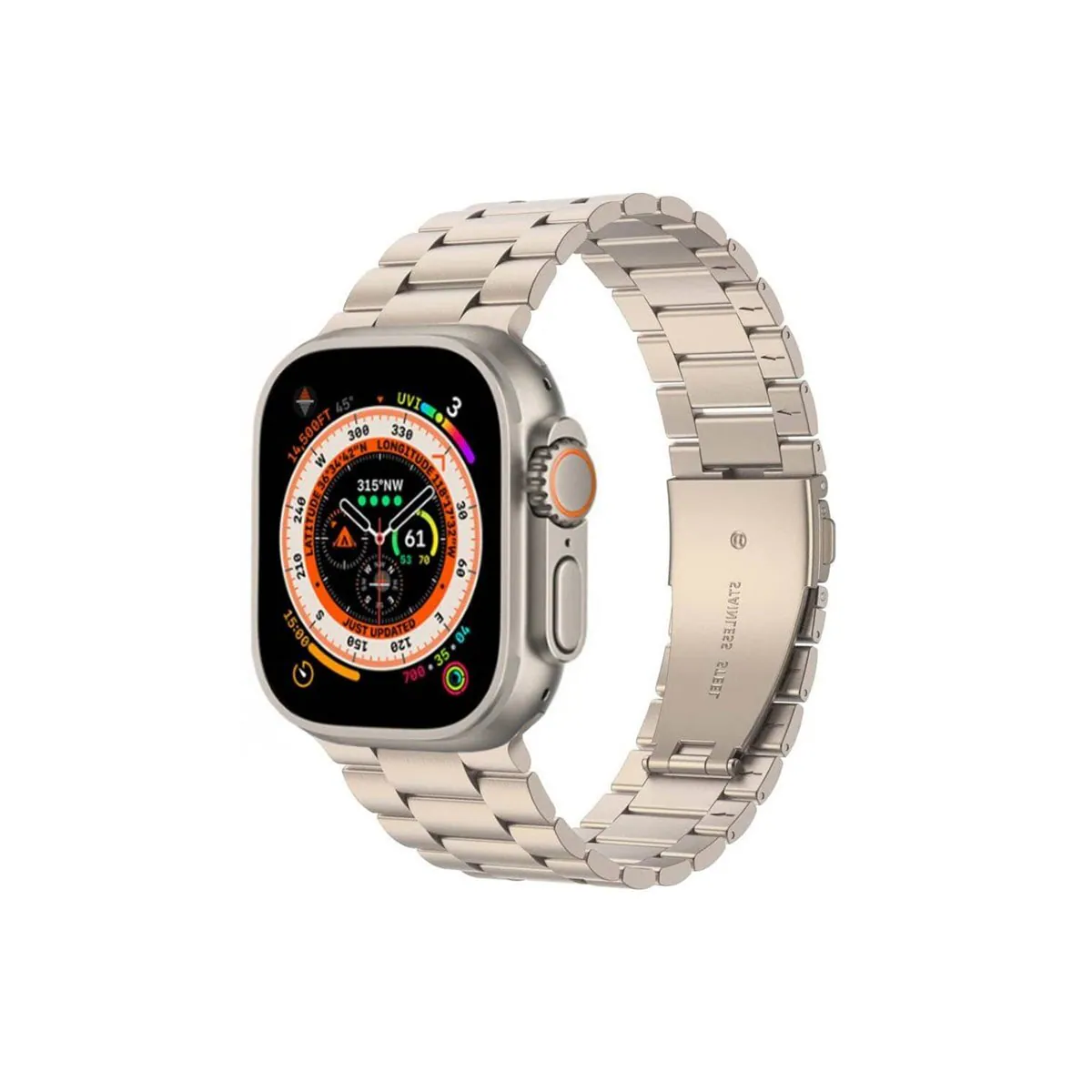 Klokkereim rustfritt stål Apple Watch Ultra 2 (49mm) - Starlight
