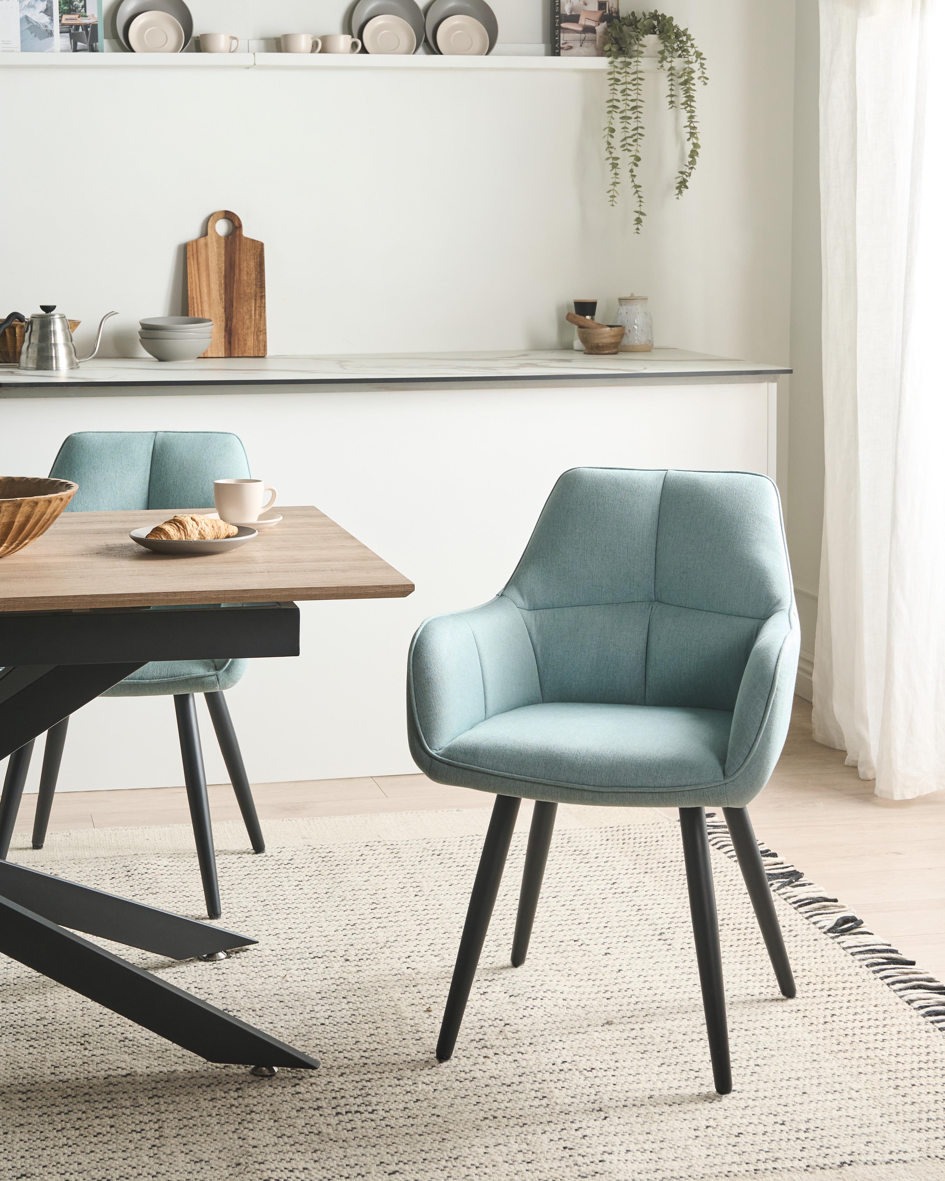 Set van 2 eetkamerstoelen TIRANO Kunstlinnen Lichtblauw