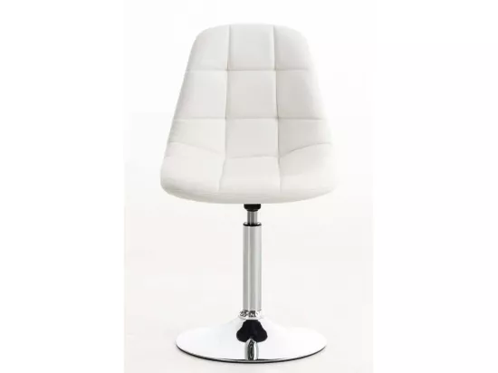 Chaise de bureau - Similicuir & Métal chromé - Blanc - Emil