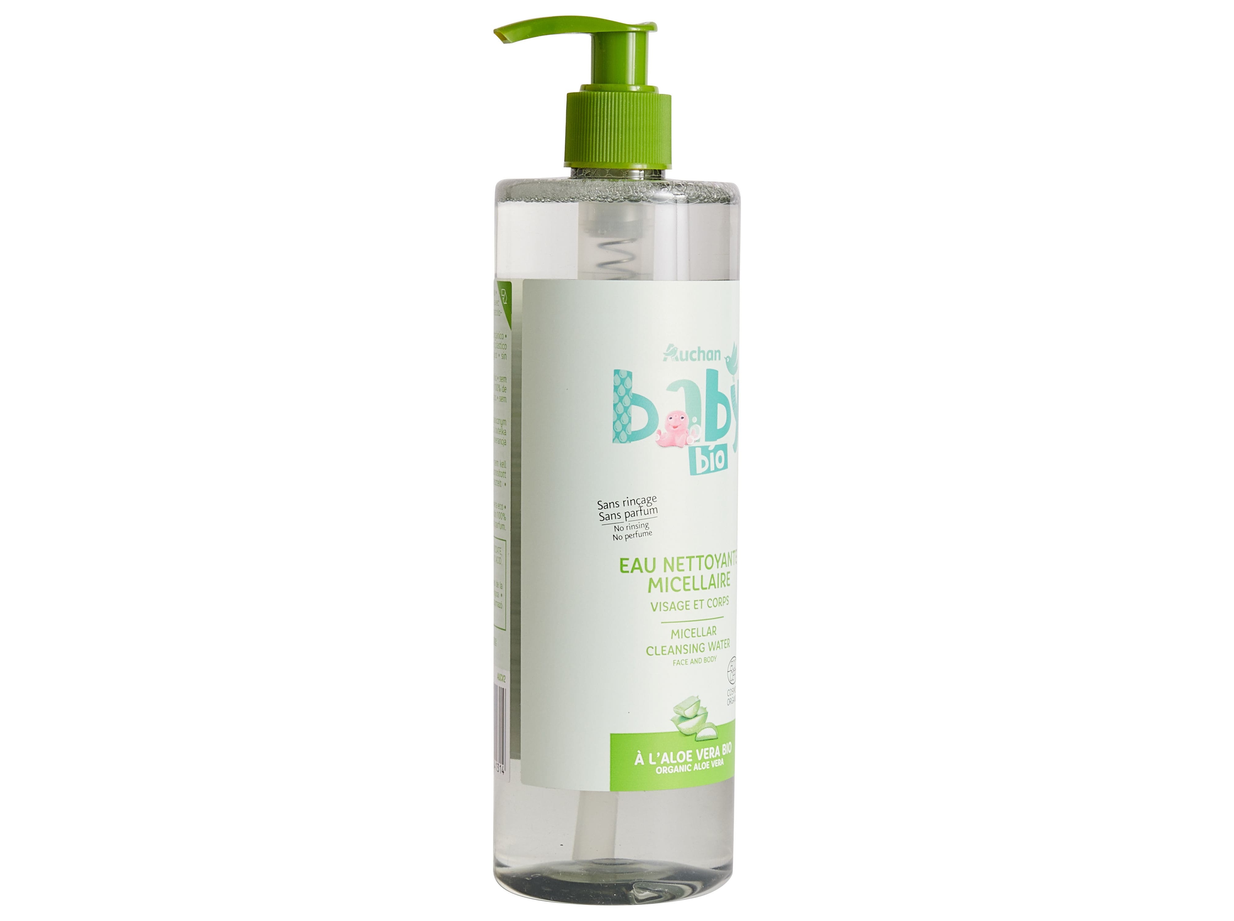 ÁGUA DE LIMPEZA AUCHAN BABY BIO PUMP MICELAR 492ML