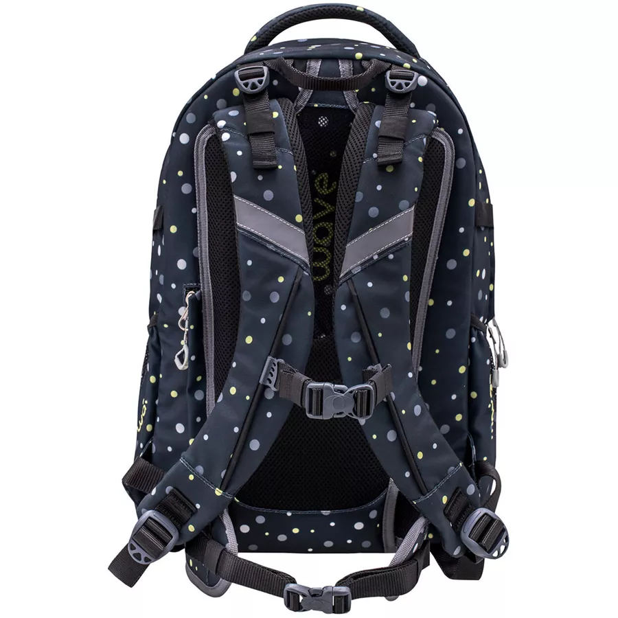 WAVE Rucksack Infinity Black and Yellow Dots