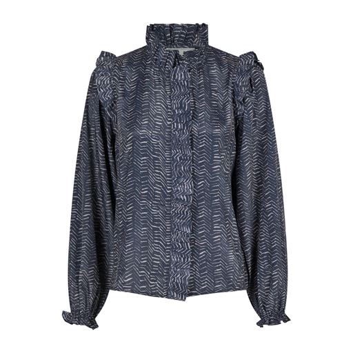 Neo Noir Gemmi Zigzag Duo Bluse, Midnight Blue, 42