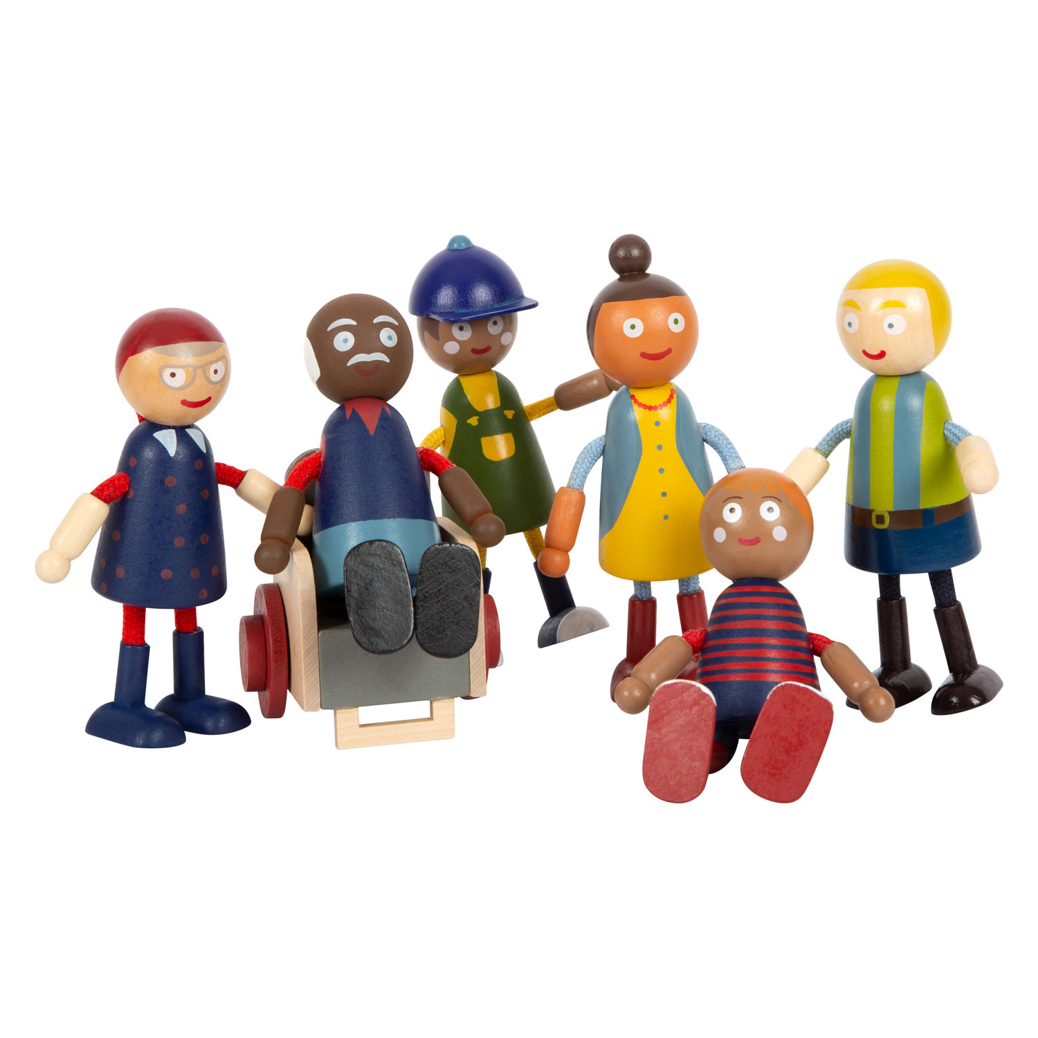 Small Foot - Houten Poppenhuis Familiemet Rolstoel, 6st.