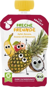 Freche Freunde Quetschmus Apfel, Banane, Ananas & Kokos