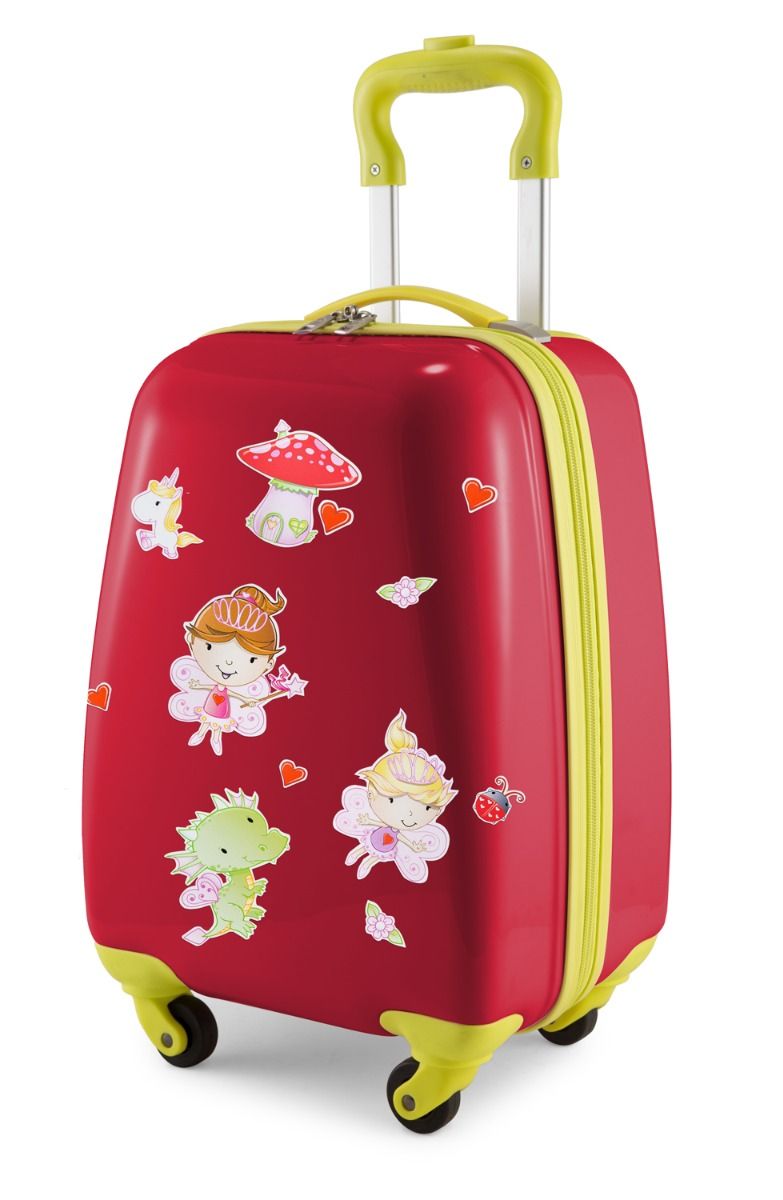Para crianças - Mala infantil com adesivos refletivos de fadas, mala infantil rígida, bagagem de mão, 24 litros