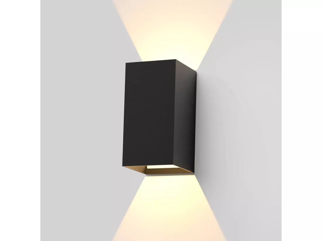 NETTLIFE Applique murale LED extérieure et l'intérieur : éclairage mural noir, lampe d'extérieur, mur de maison 5 W IP65 blanc chaud 3000 K